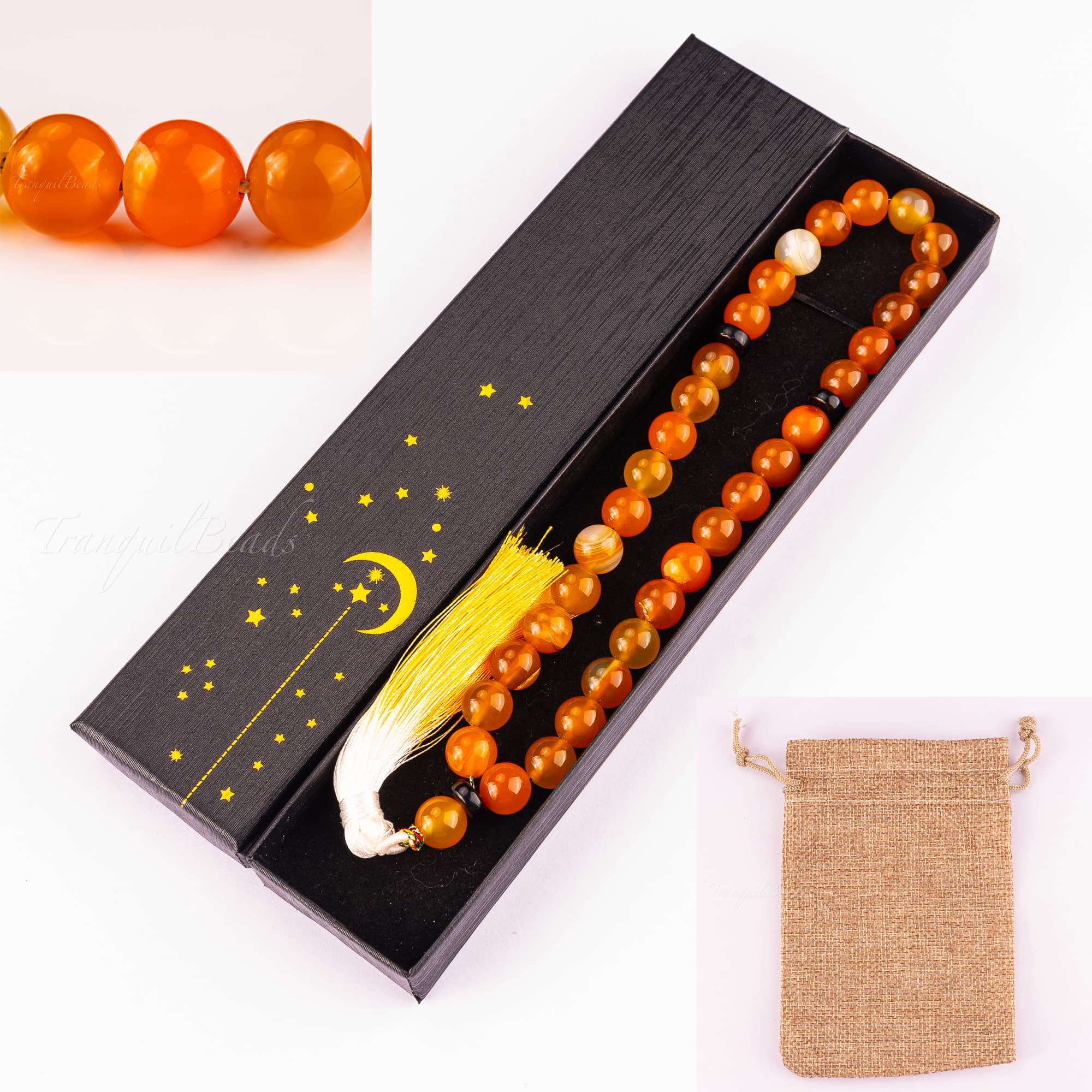 Orange Agate Tasbih