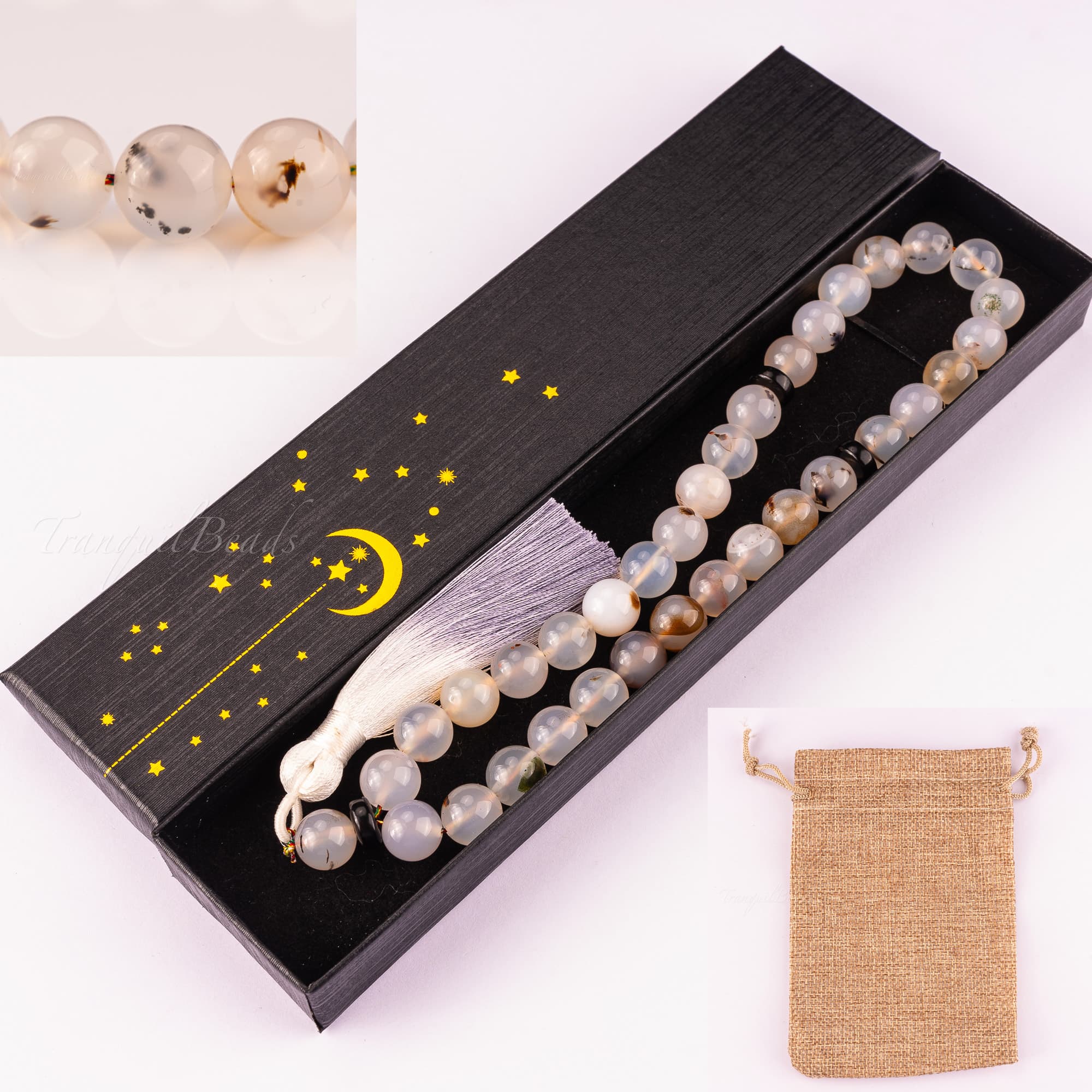 Water Grass Agate Tasbih