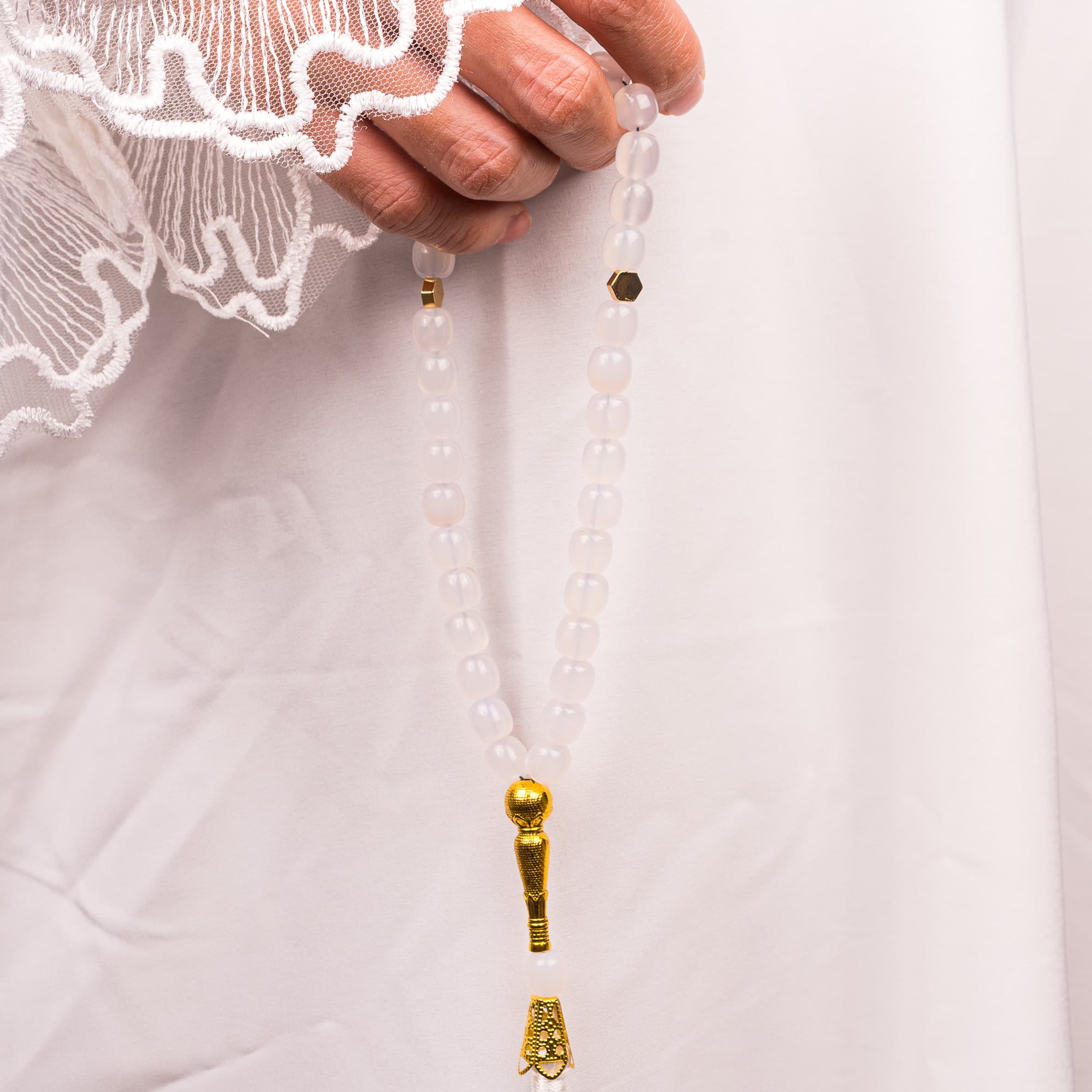 White Agate 33-Bead Tasbih