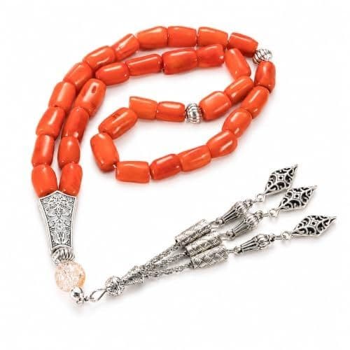 Natural Coral Tasbih, 33 Beads