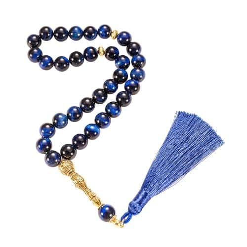 Blue Tiger Eye Tasbih, 33 Beads