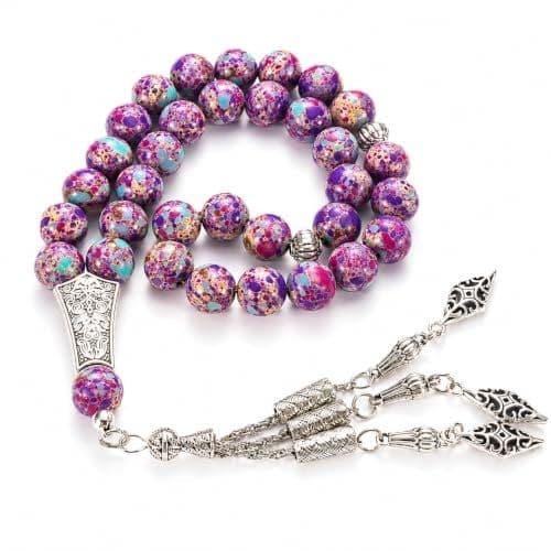 Purple Shoushan Stone Tasbih, 33 Beads